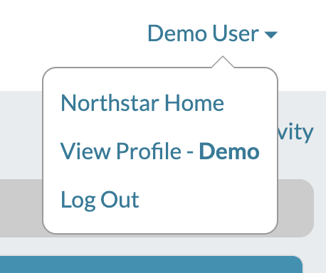 Menu with options: Northstar Home, View Profile - Demo, and Log Out
